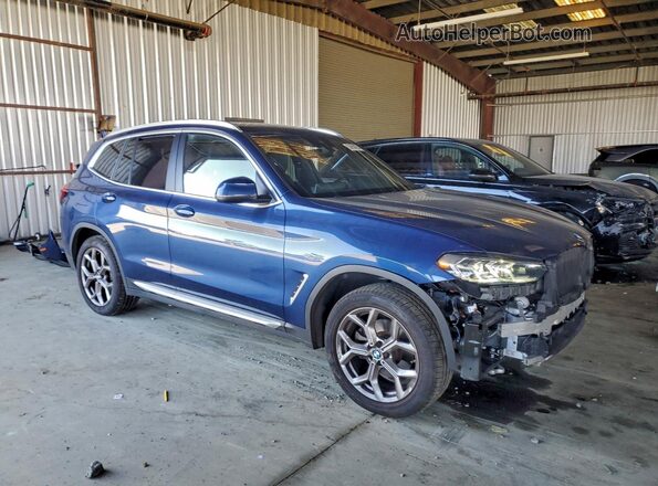 WBX57DP04NN169515 2022 BMW X3 Синий Передняя правая четверть