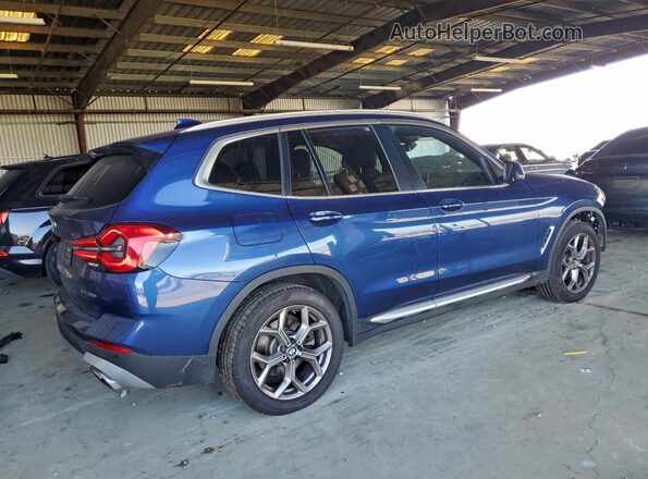 WBX57DP04NN169515 2022 BMW X3 Синий Задняя правая четверть