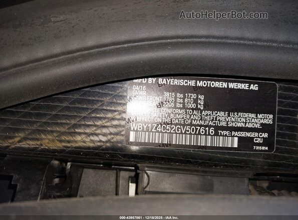 WBY1Z4C52GV507616 2016 BMW I3 Gray Вид підкапотного простору