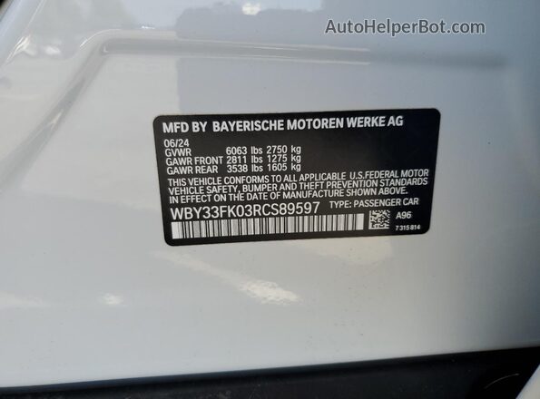 WBY33FK03RCS89597 2024 BMW OTHER White Vista del compartimento del motor