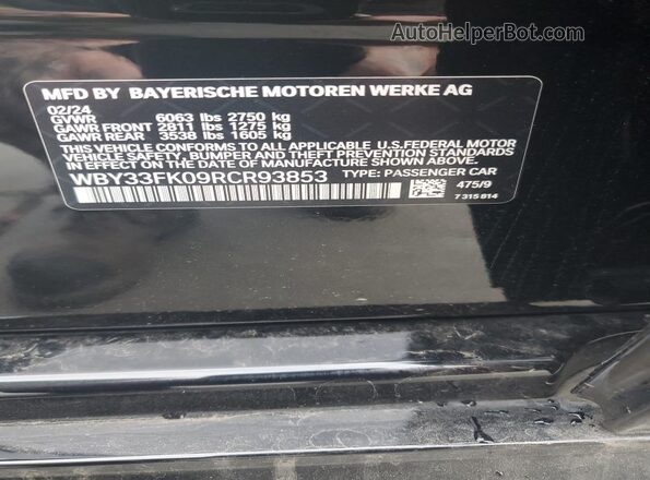 WBY33FK09RCR93853 2024 BMW OTHER Black ძრავის განყოფილების ხედი