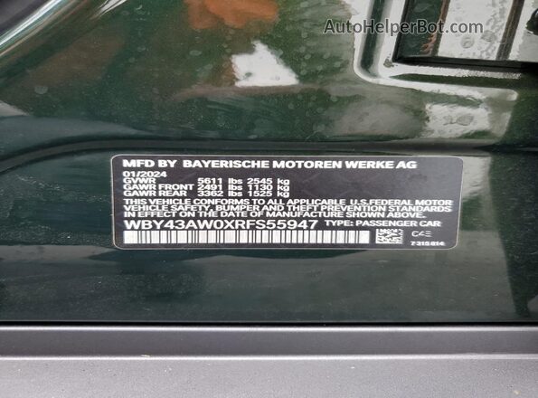 WBY43AW0XRFS55947 2024 BMW I4 Зеленый Вид подкапотного пространства