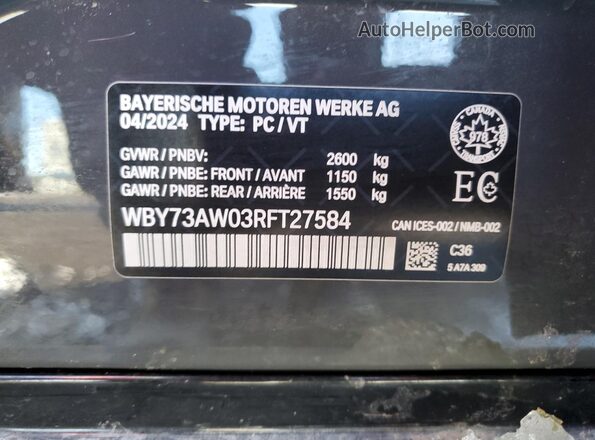 WBY73AW03RFT27584 2024 BMW I4 Gray Vista del compartimento del motor