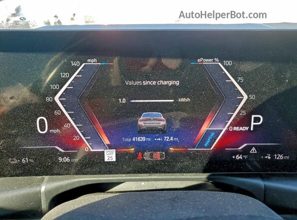 WBY73AW04NFN15170 2022 BMW I4 Gray Instrument cluster view