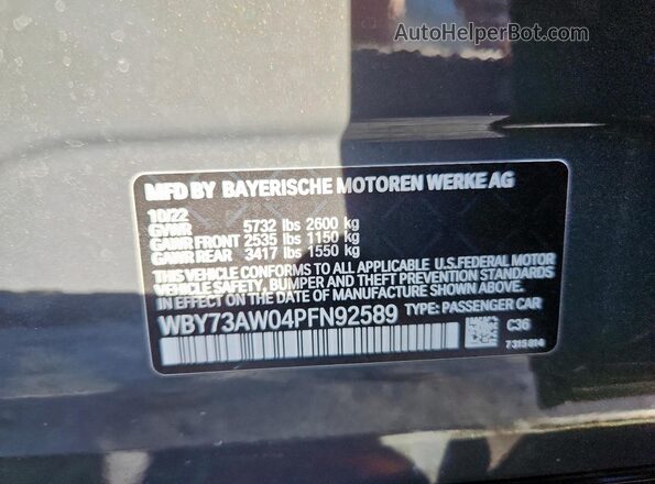 WBY73AW04PFN92589 2023 BMW I4 Charcoal Engine compartment view