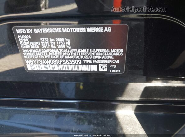WBY73AW08RFS63509 2024 BMW I4 Black 