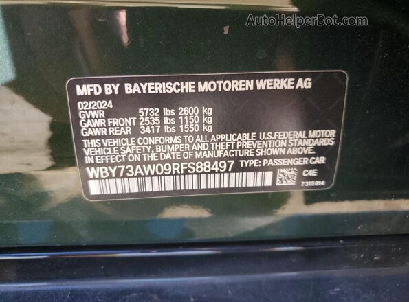 WBY73AW09RFS88497 2024 BMW I4 Green Շարժիչի բաժամունքի տեսք