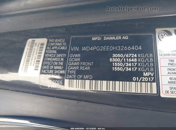 WD4PG2EE0H3266404 2017 MERCEDES-BENZ METRIS Black Շարժիչի բաժամունքի տեսք