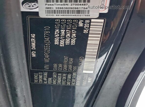 WD4PG2EE6J3477810 2018 MERCEDES-BENZ METRIS Black 
