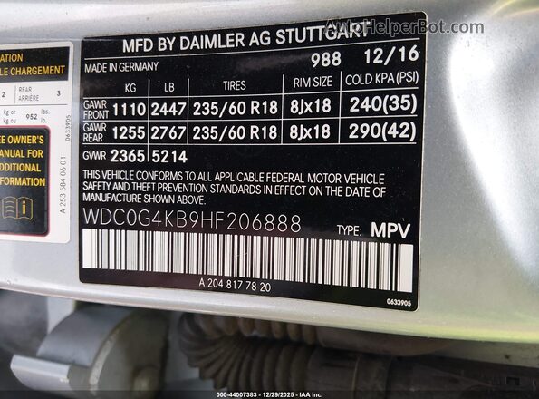 WDC0G4KB9HF206888 2017 MERCEDES-BENZ GLC 300 Light Blue Widok komory silnika