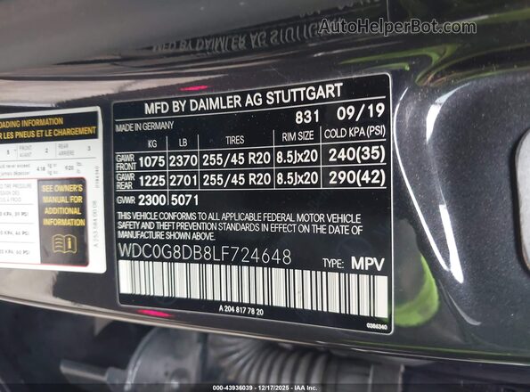 WDC0G8DB8LF724648 2020 MERCEDES-BENZ GLC 300 Gray Engine compartment view