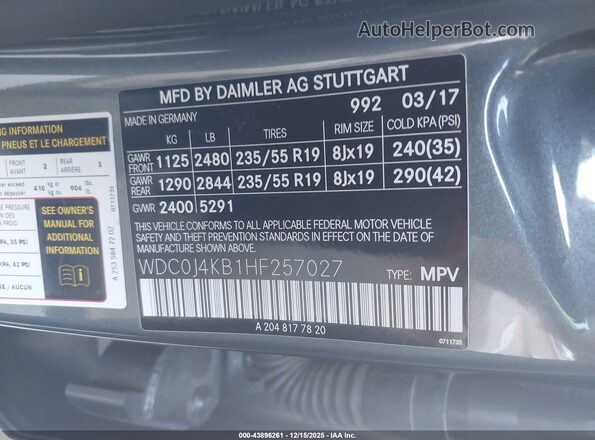 WDC0J4KB1HF257027 2017 MERCEDES-BENZ GLC 300 COUPE Gray Widok komory silnika