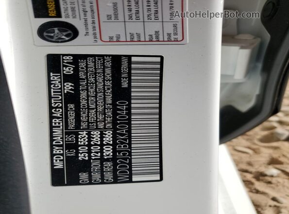 WDD2J5JB2KA010440 2019 MERCEDES-BENZ CLS-CLASS Белый Вид подкапотного пространства