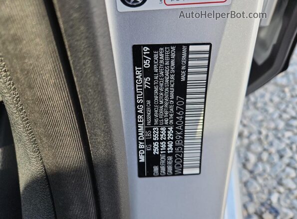 WDD2J5JB9KA046707 2019 MERCEDES-BENZ CLS-CLASS Silver Вид підкапотного простору