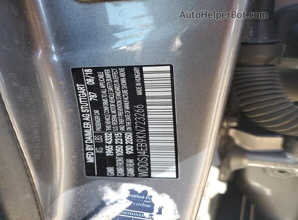 WDDSJ4EB9KN723266 2019 MERCEDES-BENZ CLA-CLASS Silver VIN կոդի պիտակի տեսք