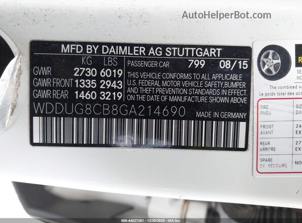 WDDUG8CB8GA214690 2016 MERCEDES-BENZ S-CLASS White Vista del compartimento del motor