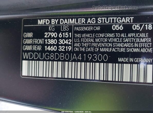WDDUG8DB0JA419300 2018 MERCEDES-BENZ S-CLASS Зеленый Вид подкапотного пространства