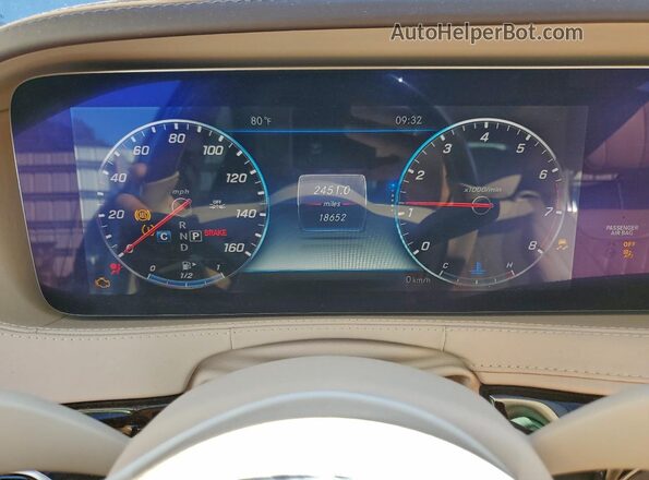 WDDUG8DB2KA492122 2019 MERCEDES-BENZ S Blue Instrument cluster view