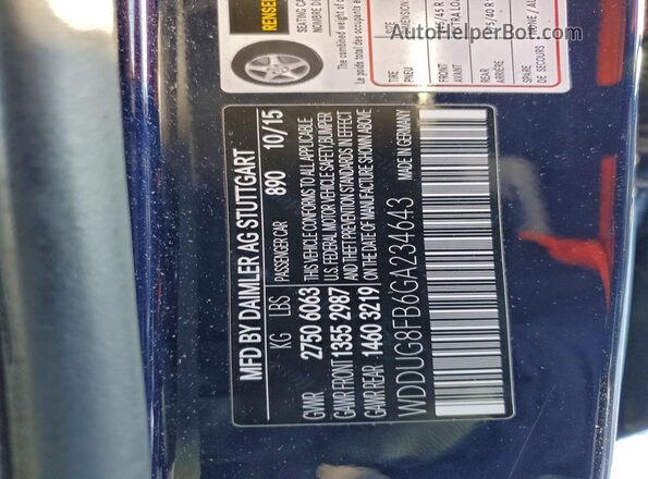 WDDUG8FB6GA234643 2016 MERCEDES-BENZ S Blue Widok komory silnika