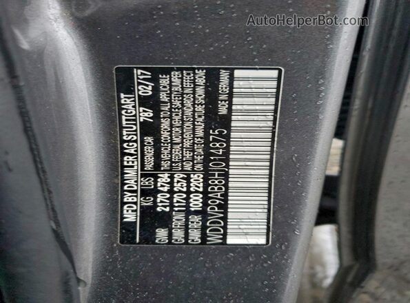 WDDVP9AB8HJ014875 2017 MERCEDES-BENZ B-CLASS Gray VIN կոդի պիտակի տեսք