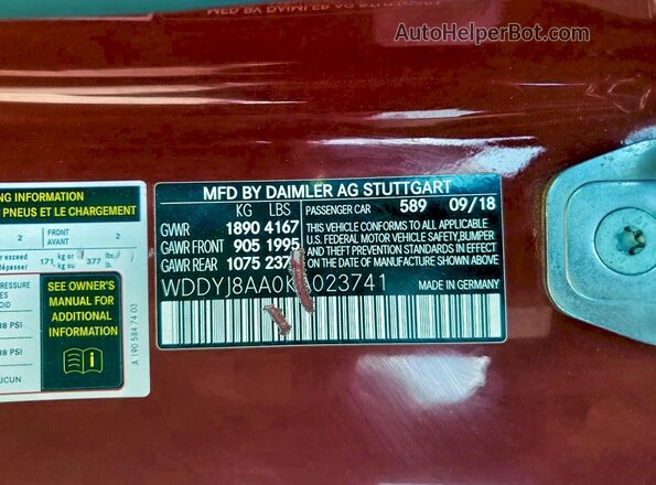 WDDYJ8AA0KA023741 2019 MERCEDES-BENZ AMG Red Widok komory silnika