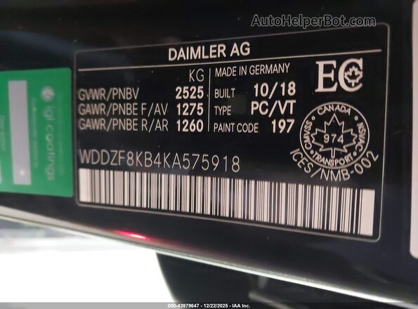 WDDZF8KB4KA575918 2019 MERCEDES-BENZ AMG E 63 Черный Вид подкапотного пространства