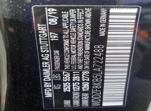 WDDZF8KB5LA722488 2020 MERCEDES-BENZ E Black Engine compartment view