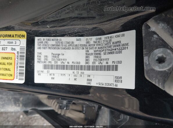 WF0DP3TH2H4122201 2017 FORD FOCUS RS Black Vista del compartimento del motor