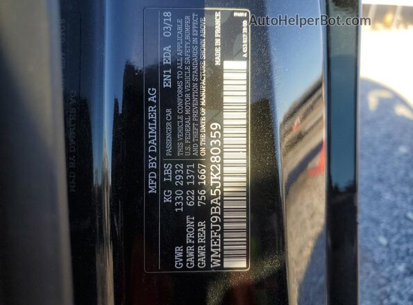 WMEFJ9BA5JK280359 2018 SMART FORTWO Gray VIN sticker view