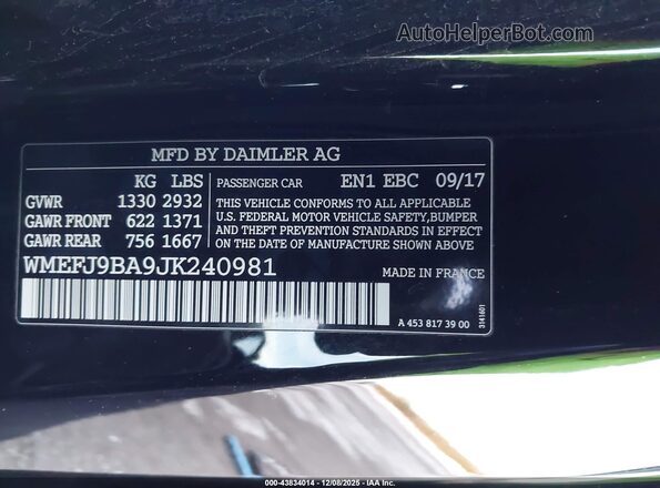 WMEFJ9BA9JK240981 2018 SMART FORTWO ELECTRIC DRIVE Brown Engine compartment view