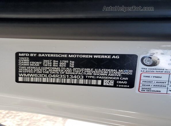 WMW63DL04R3S13403 2024 MINI COOPER White ძრავის განყოფილების ხედი