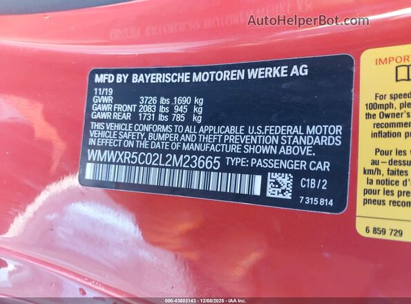 WMWXR5C02L2M23665 2020 MINI HARDTOP Orange Вид підкапотного простору