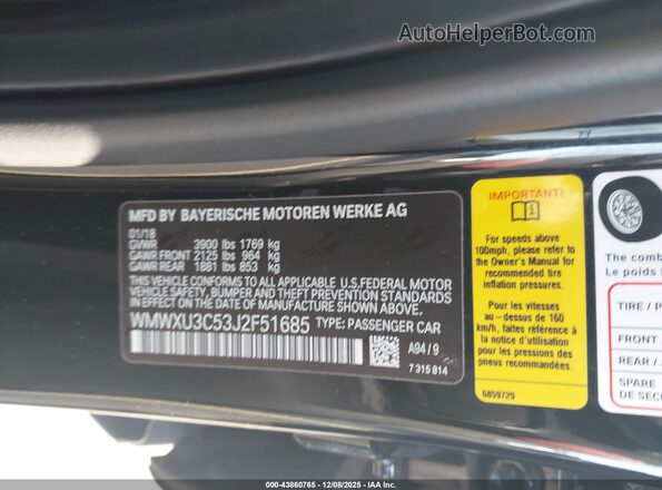 WMWXU3C53J2F51685 2018 MINI HARDTOP Black Vista del compartimento del motor