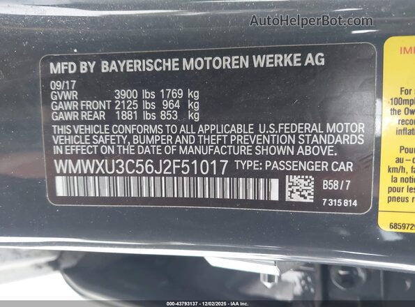 WMWXU3C56J2F51017 2018 MINI HARDTOP Gray 