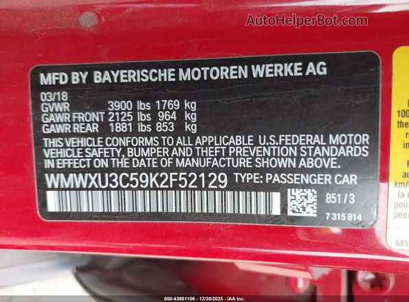 WMWXU3C59K2F52129 2019 MINI HARDTOP Red Շարժիչի բաժամունքի տեսք