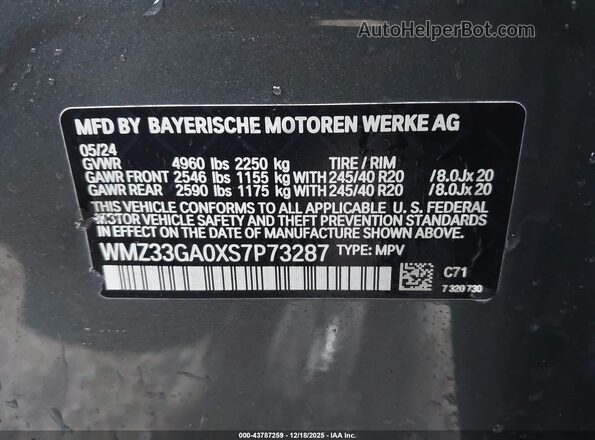 WMZ33GA0XS7P73287 2025 MINI COUNTRYMAN Gray 