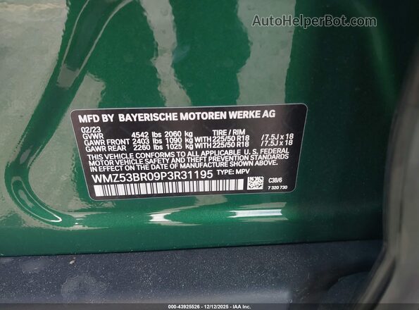 WMZ53BR09P3R31195 2023 MINI COUNTRYMAN Green Engine compartment view