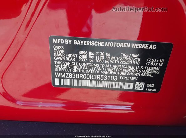 WMZ83BR00R3R53103 2024 MINI COUNTRYMAN Red Widok komory silnika