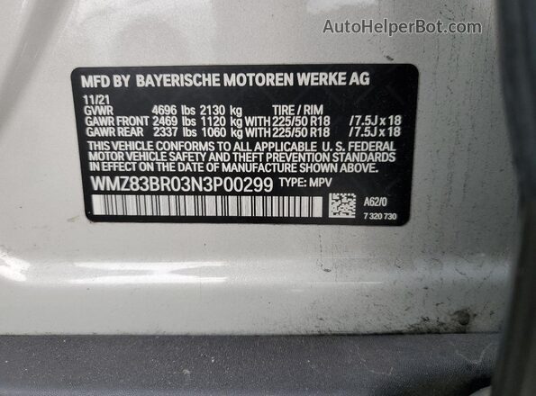 WMZ83BR03N3P00299 2022 MINI COOPER Gray Շարժիչի բաժամունքի տեսք
