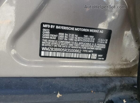 WMZ83BR05R3S00862 2024 MINI COOPER Beige სალონის 360-გრადუსიანი ხედი