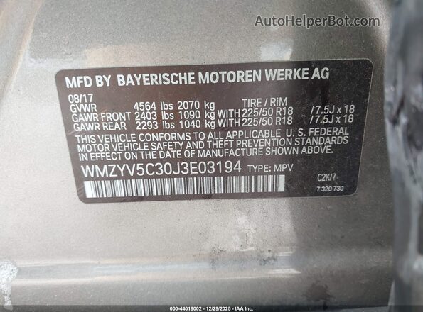 WMZYV5C30J3E03194 2018 MINI COUNTRYMAN Серый Вид подкапотного пространства