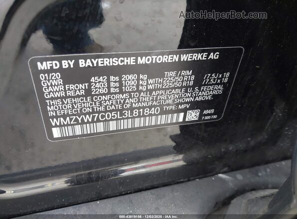WMZYW7C05L3L81840 2020 MINI COUNTRYMAN Black Widok komory silnika