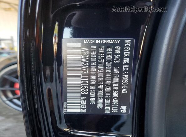 WP0AA2A73LL101528 2020 PORSCHE PANAMERA Black Вид підкапотного простору