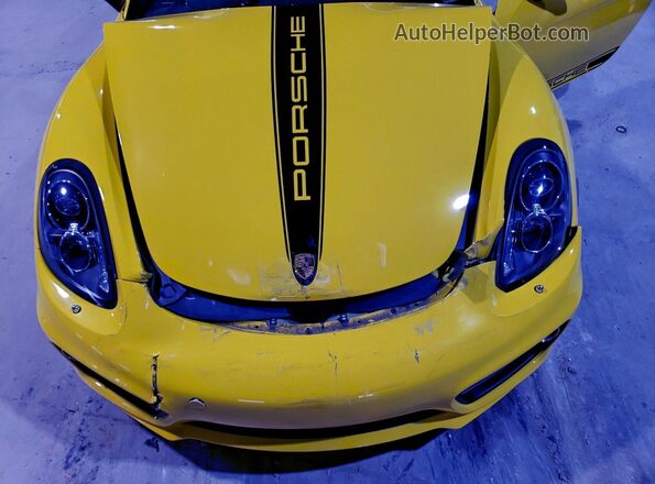 WP0AB2A81GK185768 2016 PORSCHE CAYMAN Желтый Вид задней части салона