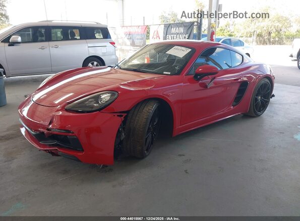 WP0AB2A83JS278458 2018 PORSCHE CAYMAN Red წინა მარცხენა ხედი სამი მეოთხედიდან