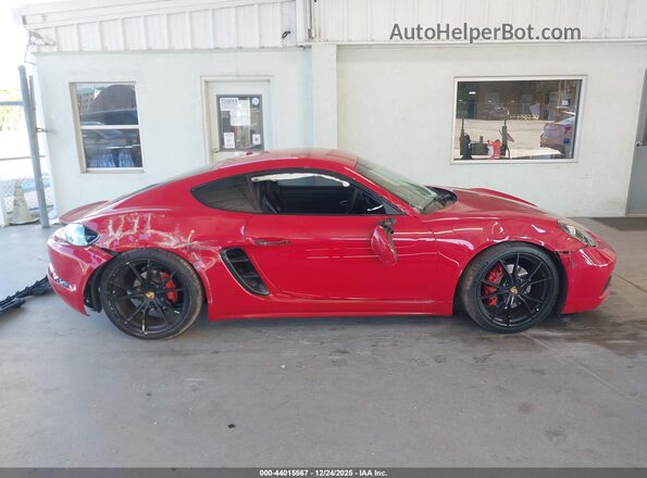 WP0AB2A83JS278458 2018 PORSCHE CAYMAN Red უკანა სალონის ხედი