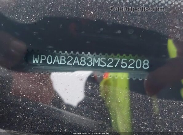 WP0AB2A83MS275208 2021 PORSCHE CAYMAN Red Вид підкапотного простору