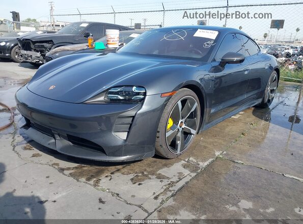 WP0AC2Y15MLA62053 2021 PORSCHE TAYCAN Black Առջևի ձախ երեք քառորդ տեսարան