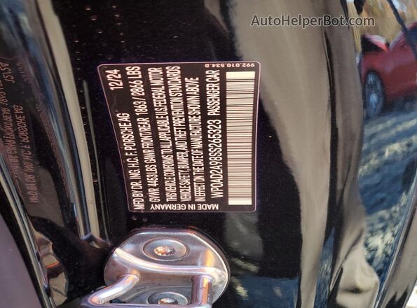 WP0AD2A98SS265323 2025 PORSCHE 911 Black Vista del compartimento del motor