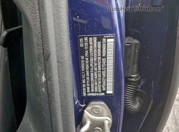 WP0AG2YA8SL070405 2025 PORSCHE PANAMERA Blue Engine compartment view